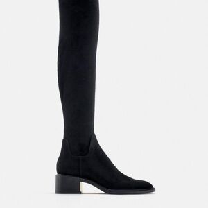 Zara Fabric Mid Height Heel Boots NWT 6 1/2 SZ37 NEW